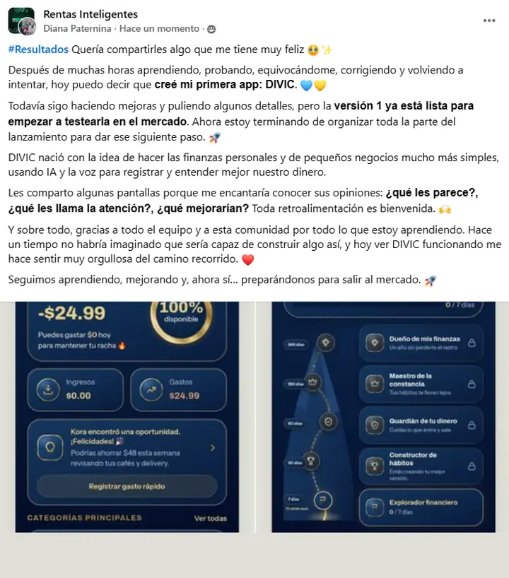 Testimonio de Diana, alumna de Rentas Inteligentes