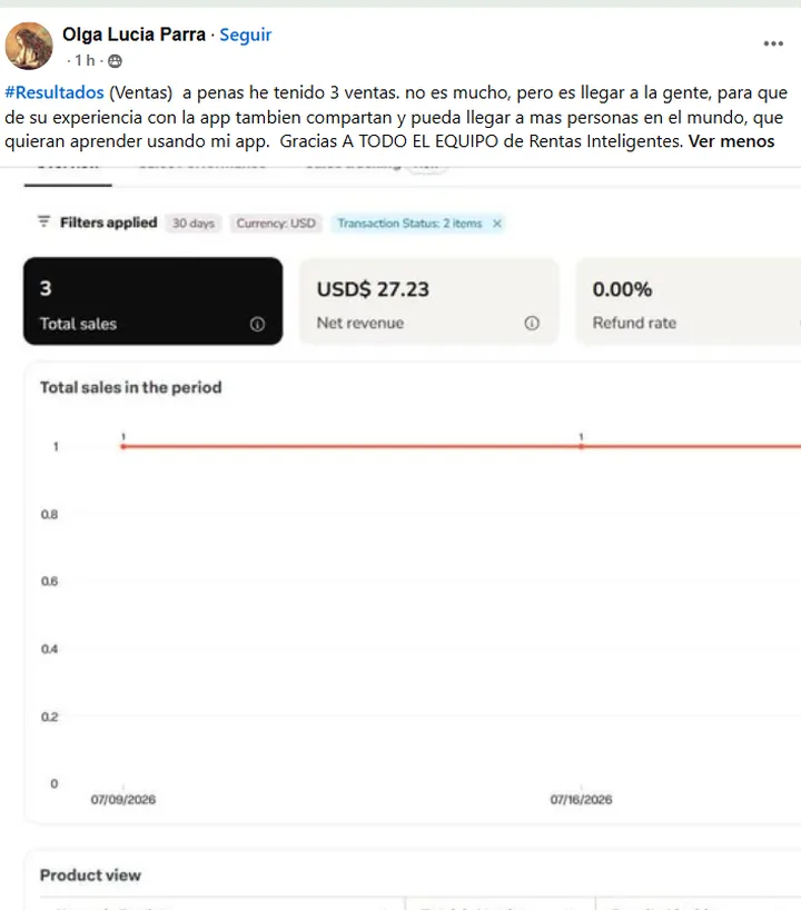 Testimonio de Olga, alumna de Rentas Inteligentes